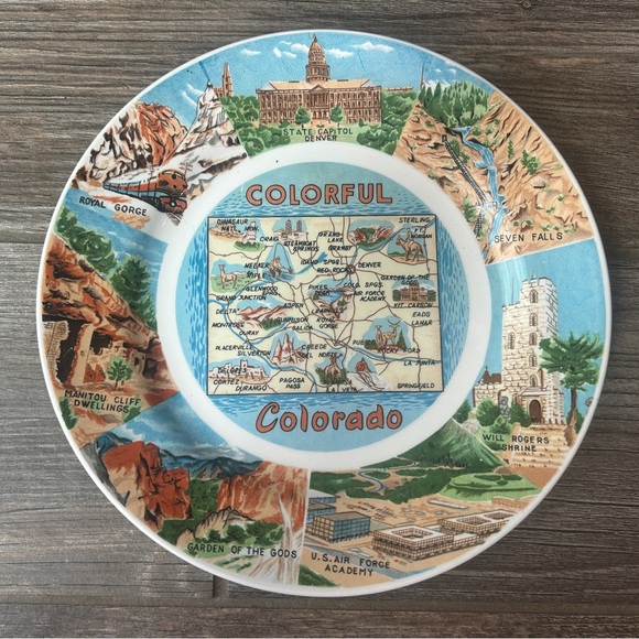 Group of Souvenir State Plates: Colorado, Maine and South Dakota - Picture 1 of 3